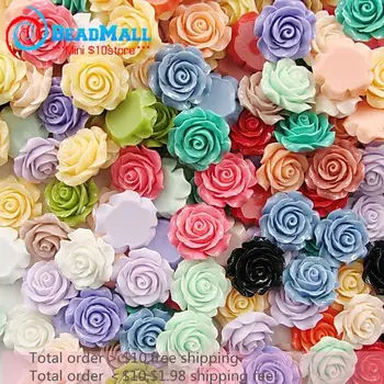 

Min order $10 free shipping 20mm100pcs mix colour resin rose flower,resin flower Mixed Flowers Cabochons Cameo DIY210197