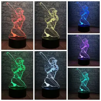 

3D Baseball LED Night light RGB Blub Sport Game Log Bedroom Sleep Table Lamp Decor 7 Color Change Boy Birthday Gift Child Toys