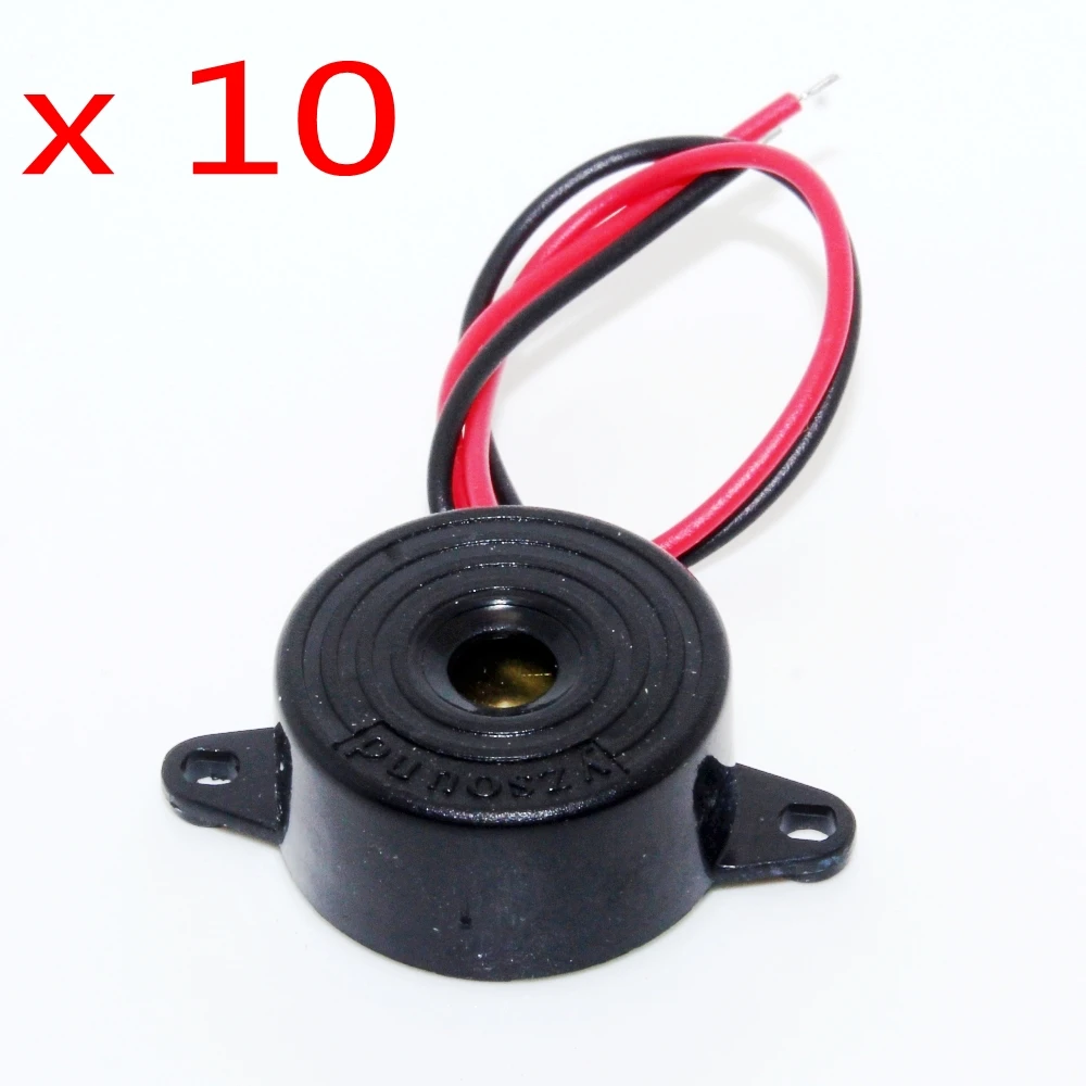 

10Pcs 3-24V Piezo Electronic Tone Buzzer Alarm 95DB Continuous Sound