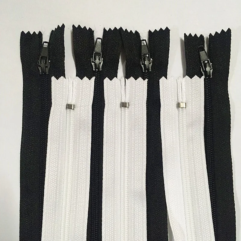 

50pcs (14 Inch) 35cm Black & White Nylon Coil Zippers Tailor Sewer Craft Crafter's &FGDQRS #3 close End