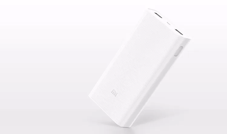 Xiao mi power Bank, 20000 мА/ч, 2C, портативное зарядное устройство, двойной USB mi, внешний аккумулятор, 20000 для мобильных телефонов и планшетов - Цвет: Белый