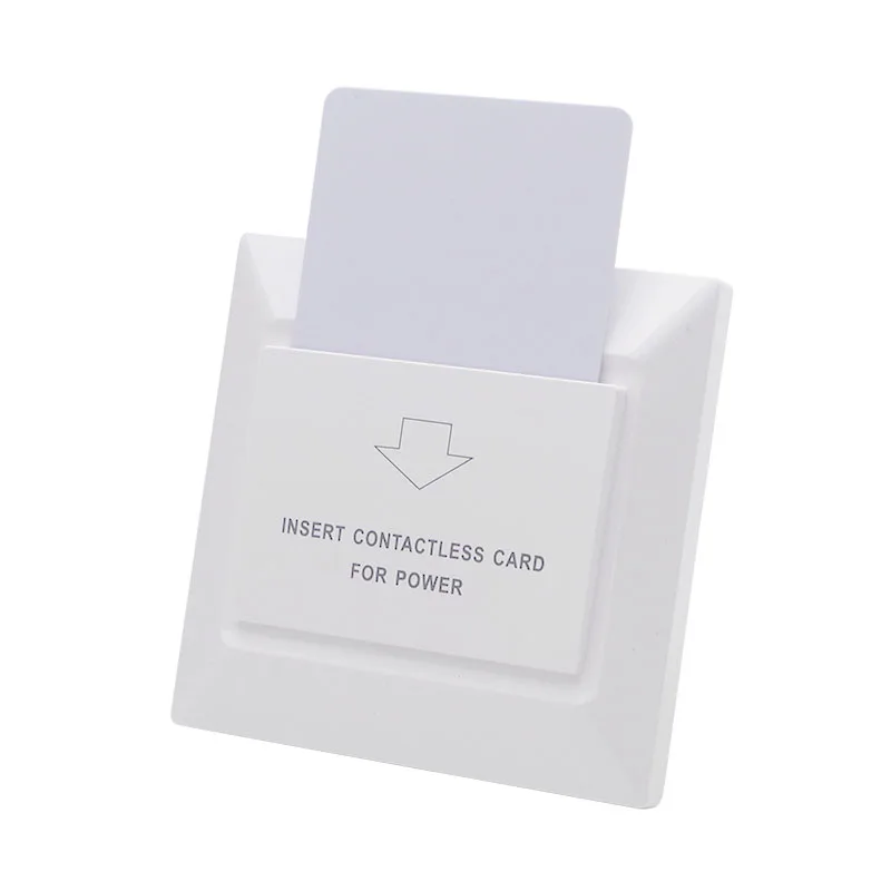 

13.56mhz white hotel mifare s50 rfid card switch with room number and check in time limit function energy saver saving switch
