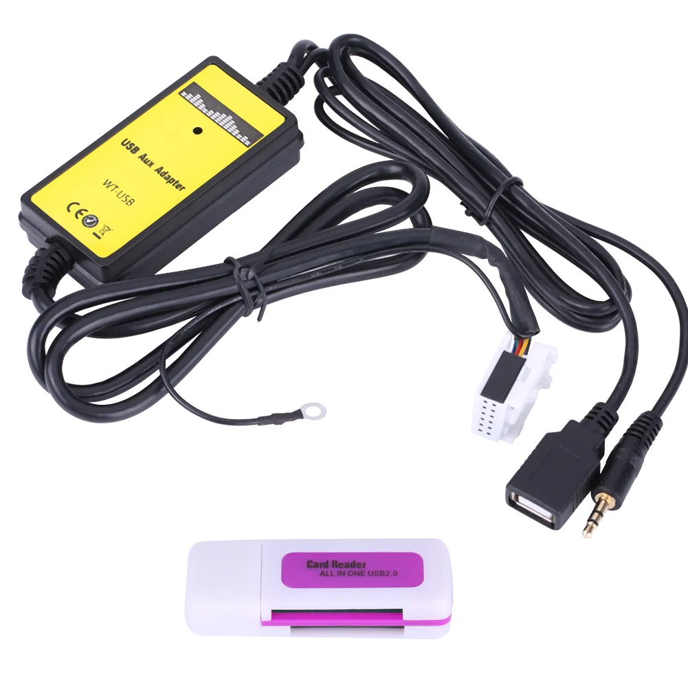 

SOONHUA Car USB Aux-In Adapter MP3 Player Cable Radio Audio Interface USB Cabels Support 3.5mm Jack Input For Audio VW Skoda