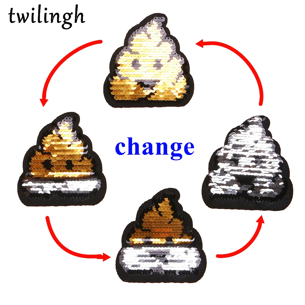 

twilingh 1pc Patch Reversible Change Color Sequins Patches DIY Appliques