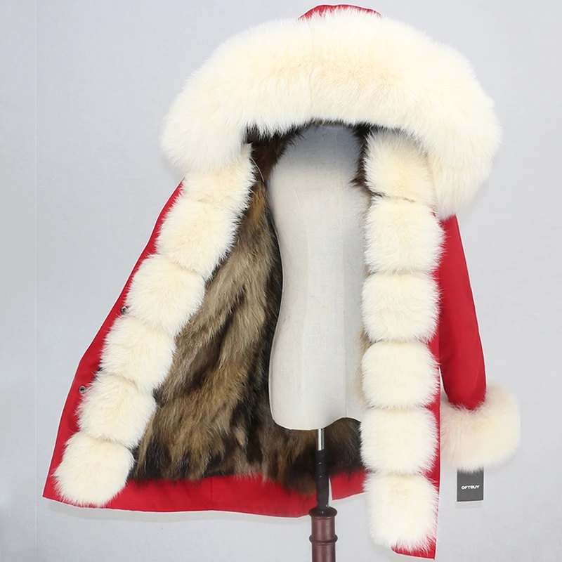 OFTBUY Водонепроницаемый верхняя одежда с натуральным мехом пальто Длинная парка зимняя куртка Для женщин с натуральным лисьим мехом на капюшоне уличная Съемная бренд