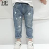 HE Hello Enjoy Toddler Boys Jeans Autumn Print Stars Boy Clothes Denim Pants Elastic Waist Children Trousers Kids Girls Jeans 1