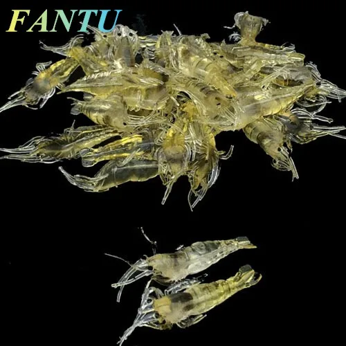 FANTU Fishing Soft Lures Grass Shrimp Lure 4cm Luminous Small Camarao