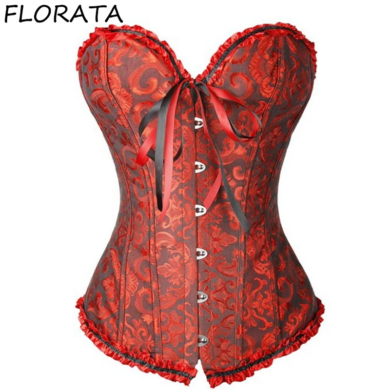 Женское жаккардовое нижнее белье FLORATA корсет со шнуровкой и костями размер S