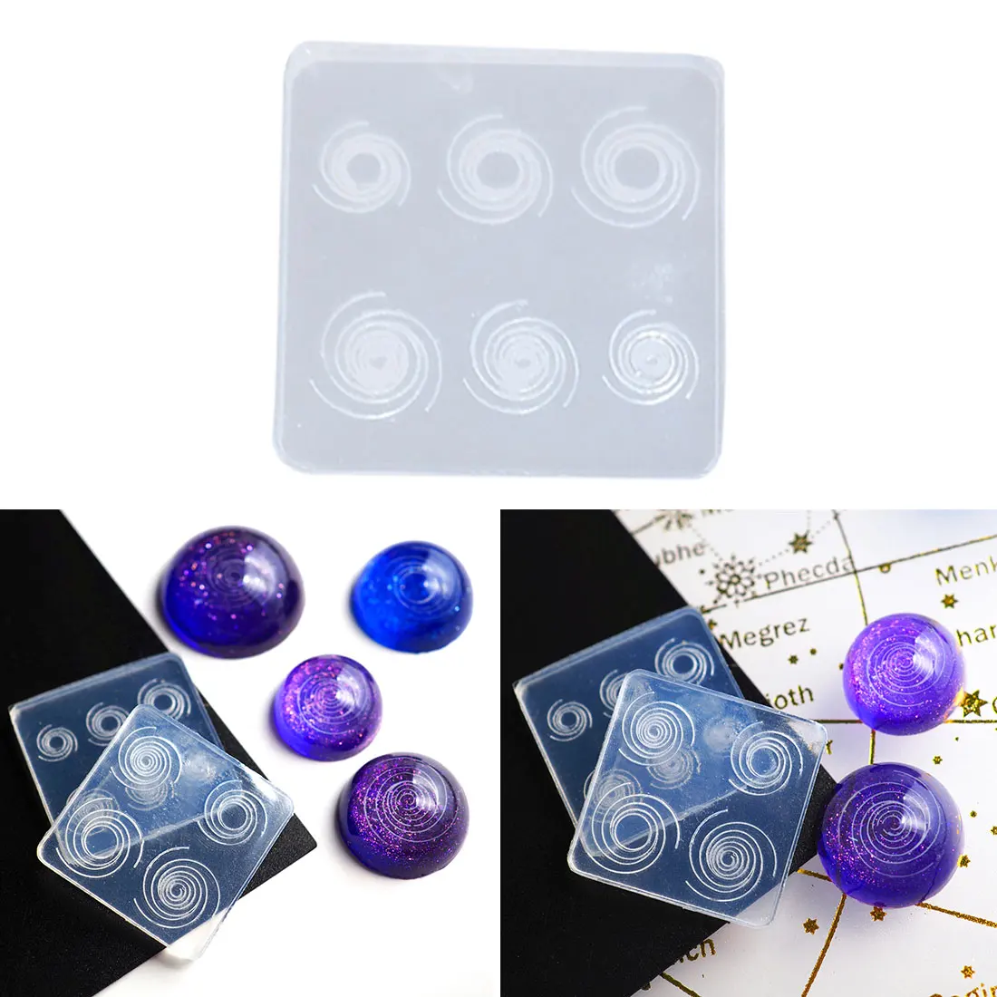 

DIY spiral Mold for jewelry making filling moule silicone resine Transparent Starry sky Silicone Mould Resin Decorative Craft