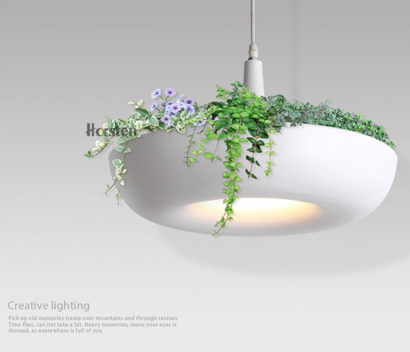 Horsten Creative Modern DIY Hanging Gardens of Babylon Plants Lamp Potted  Nordic Aluminum White Pots Plant Pendant Lights (20)