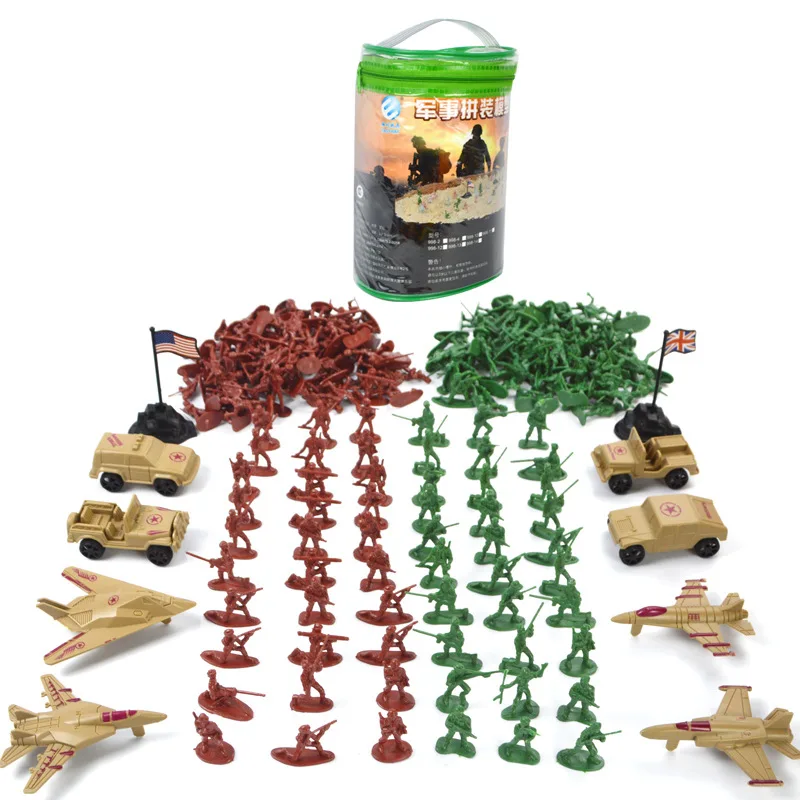 

210pcs/bag Military Action Toy Figure Military Fighter Cars Soldiers Weapons Model for Sandbox Figure Toys for Boys Gifts