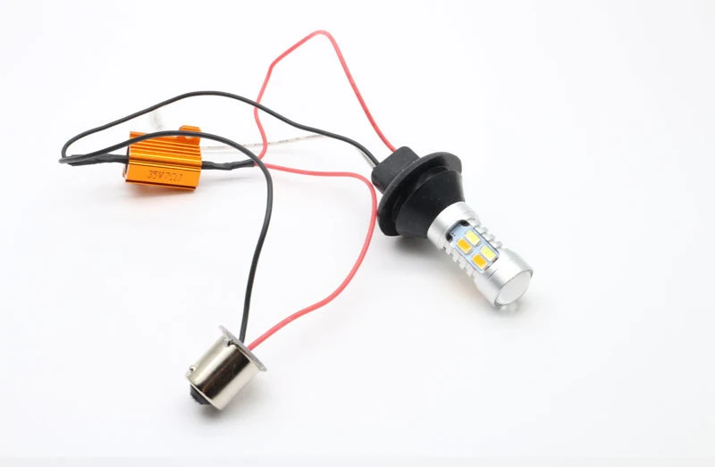 2x Super Bright 1156 P21W BA15S BA15S 3157 20SMD Canbus Error Free Dual Color Amber White Switchback LED DRL Turn Signal Lights (03)