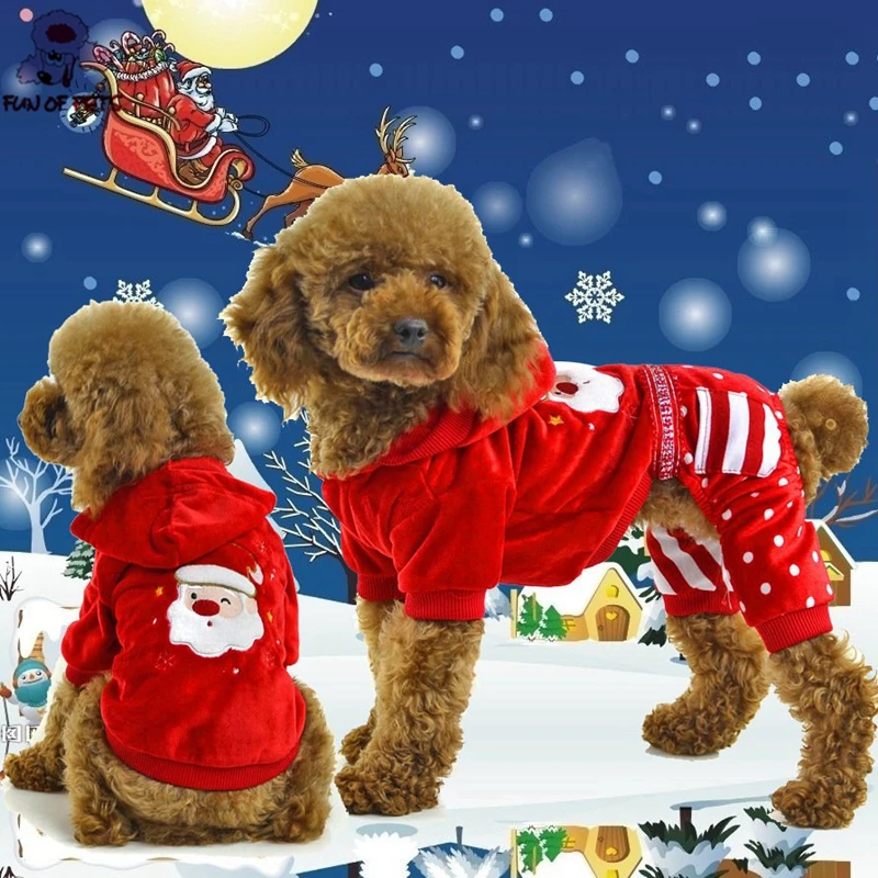 Lovely and Charming Red Santa Claus Pattern Jumpsuits Dog Christmas