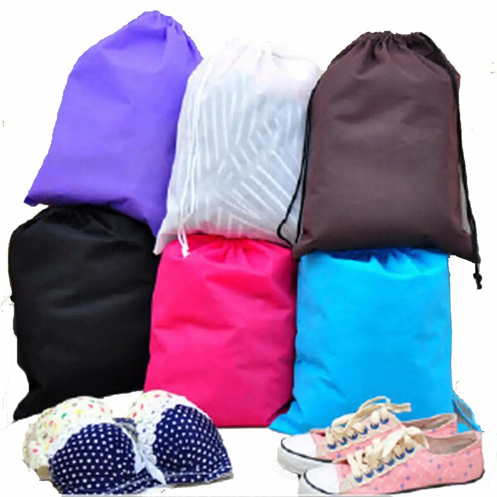 Portable Shoes Bag Travel Storage Pouch Drawstring Dust Bags Non woven