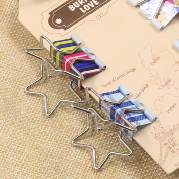 

12 PCS 25MM LONG New cute cartoon long tail ticket clip color fashionable office metal dovetail clamps file clamps