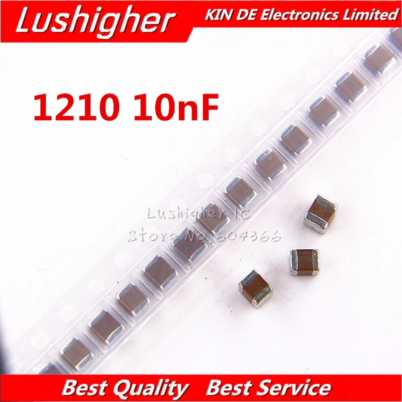 Керамический конденсатор 1210 10nF 103K 0 01 мкФ 250V X7R 10% SMD поверхностного монтажа 50 шт. |