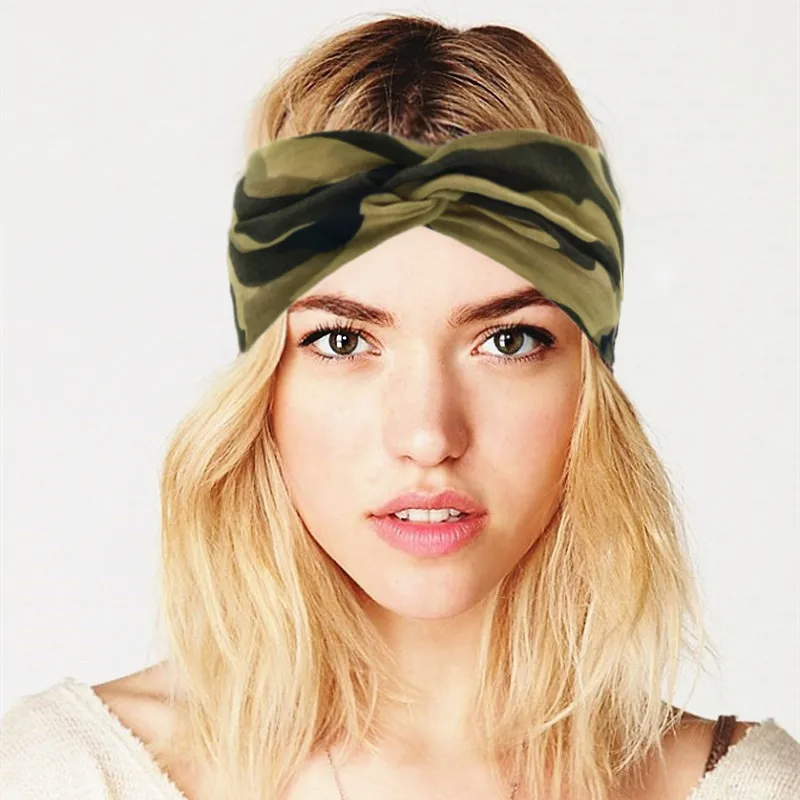 

Camouflage Green Sand Headbands Women Outdoor Hair Band Cotton Turban Headwrap Headwear Bandana Diademas Haar Accessories