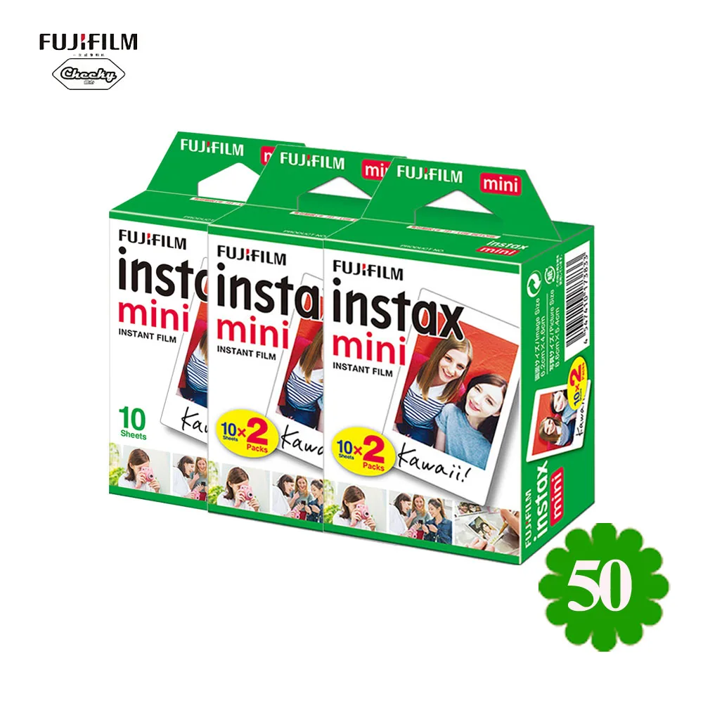 Fujifilm Instax Mini пленка 8 9 пленка 10-200 лист мини белая моментальная фотобумага для камеры Instax Mini7s 50s 90 фотобумага белая - Цвет: 50 Sheets