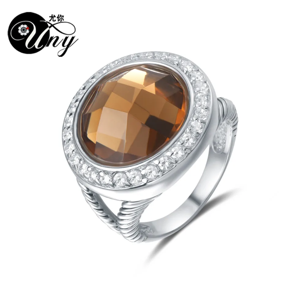 UNY кольцо 925 серебро на заказ выгравировать кольца со стразами Свадебные Обещание