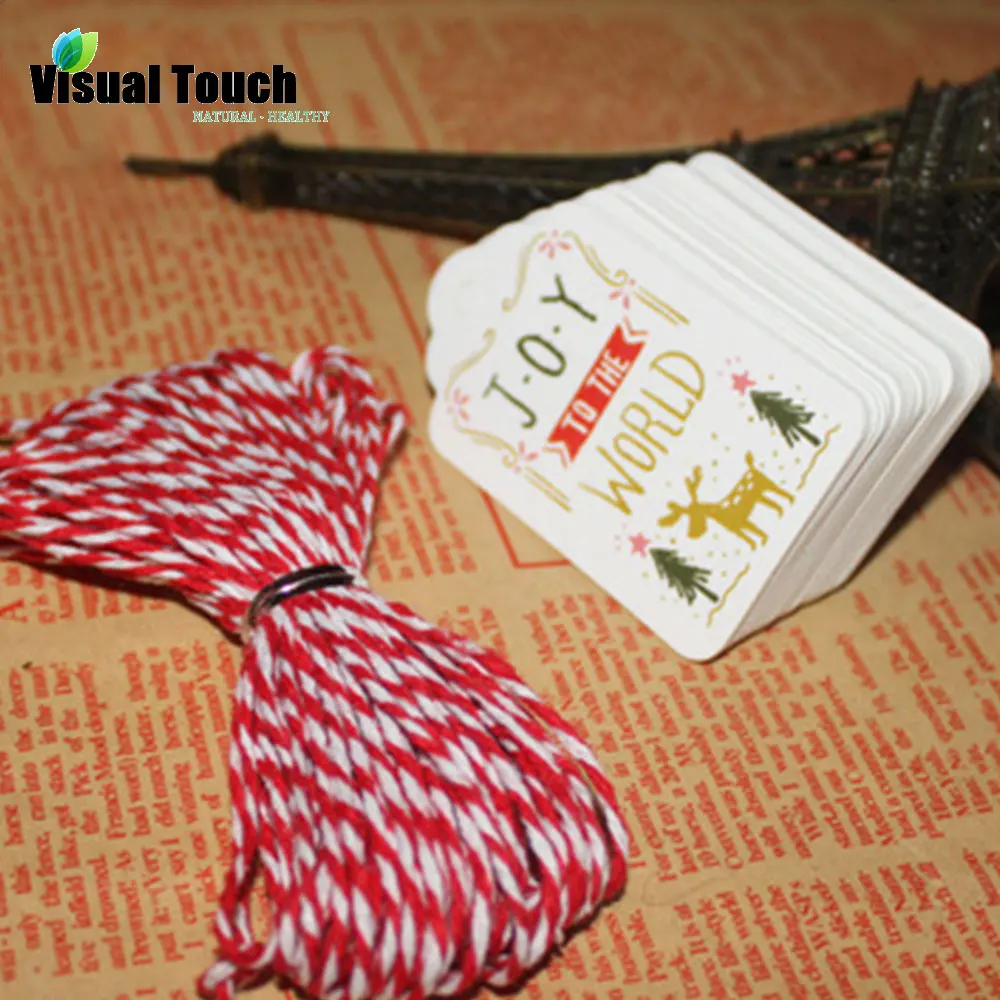 

50Pcs Paper Hang Tag Christmas Party Favors Gift Tags Greeting Cards Memo Xmas Tree Decoration