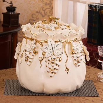 

15KG European ceramic migang barrel rice storage box with lid 15KG large storage tank household moisture migang insect