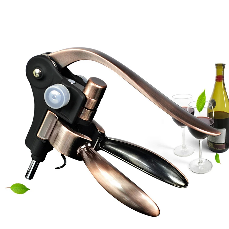 

Professional Zinc Alloy Power Wine Opener Bottle Corkscrew Opener Built-in Foil Cutter Premium Rabbit Lever Corkscrew for Wine
