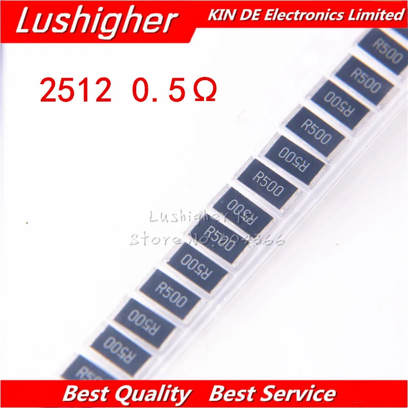 

50 шт. 2512 SMD 1W 1% 0.5R 0,5 Ohm R500 R50 0.5ohm резистор