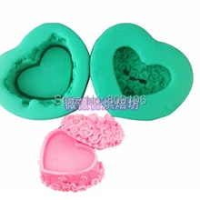 Опт/розница, пара трехмерная сердце роза коробка для туалетной бумаги силиконовая смола форма, форма для печенья полимерная глина, мыло ручной работы плесень