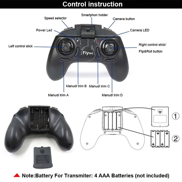 Flytec_T18D_RC_Quadcopter_Mini_Racing_Drone_4CH_6axit_UFO_with_Wifi_FPV_720P_Height_Hold_Mode_RTF_22
