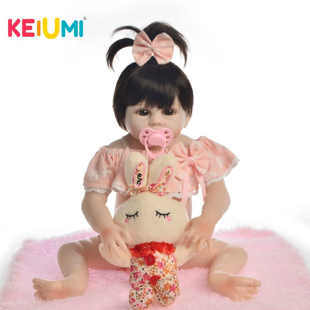 

KEIUMI Cute Special Reborn Baby Doll Toys Realistic Full Silicone Reborn Doll For Girl Christmas Gift With Bedtime Playmates