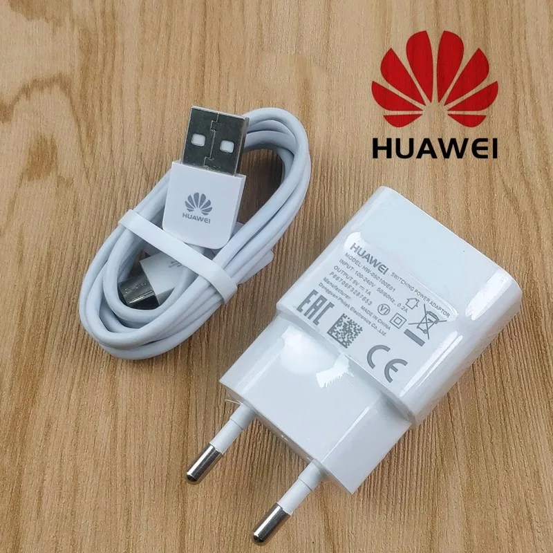 Original 5V/1A Huawei y6 2018 Usb Charger EU Power Adapter Charge Cable