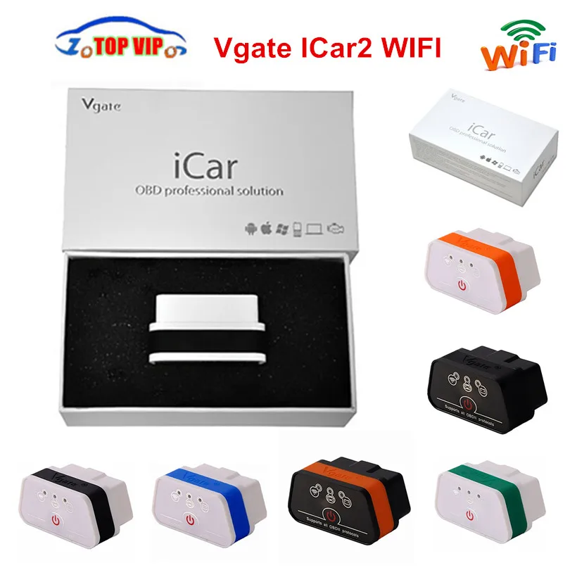 5 шт./лот первоначально Vgate iCar2 Wi-Fi ELM327 Икар 2 сканер Vgate Икар OBD2 диагностический инструмент интерфейс для iOS iPhone iPad Android