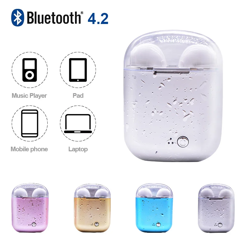 100 шт./лот V4.2 Bluetooth i7 i7s tws наушники беспроводные мини стерео музыкальные с