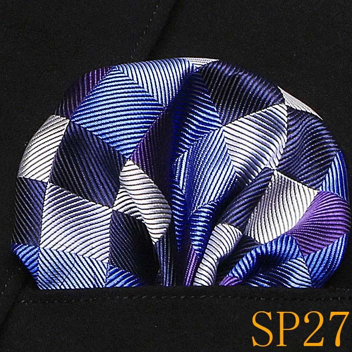 SP27 Мужской свадебный кармашек квадратный шелк для костюма галстук-платок мужской платок аксессуары жаккард сплошной цветочный узор - Цвет: SP27