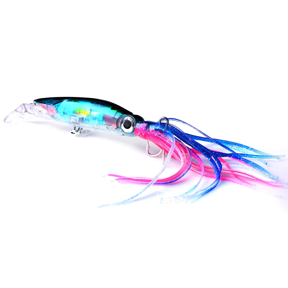 

1pcs Fishing Lure 20cm/38.5g Squid Lure With Treble Hook 3D Fish Eye Minnow Fishing Bait