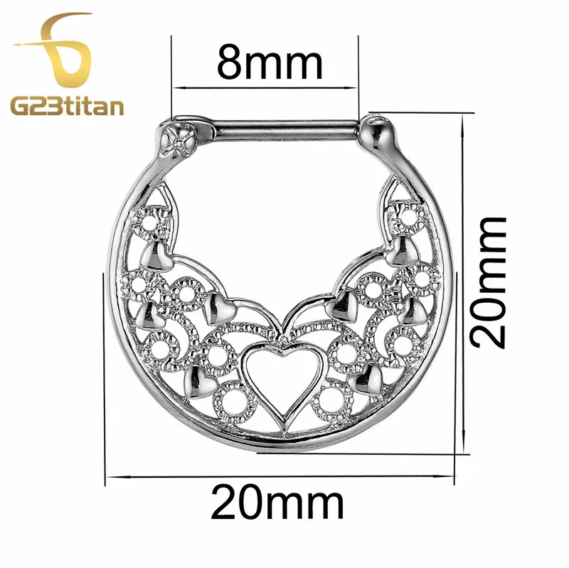 G23titan пирсинг носа кольца 16 г титановый полюс нос кольцо клип красивые перегородки клипсы уха Daith серьги для носа Nariz ювелирные изделия для тела