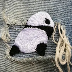 1 PIC 5,0*5,4 см Вышитые животных патч ткань платье с вышивкой украшение панда аппликация, наклейка