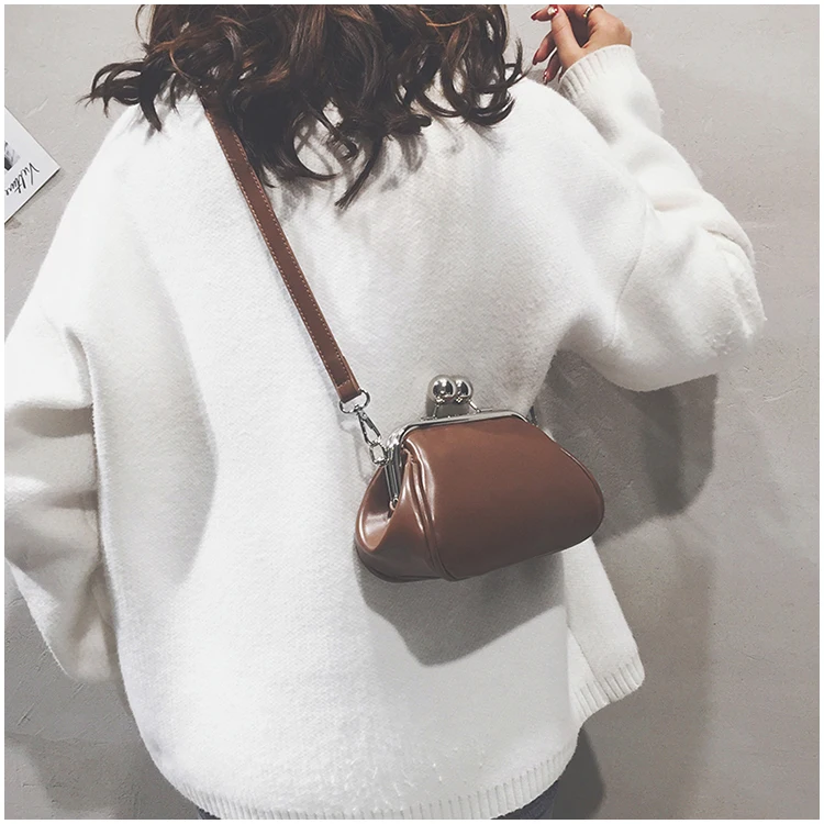bags women leather shoulder crossbody bag women's handbag kiss lock bag (5)