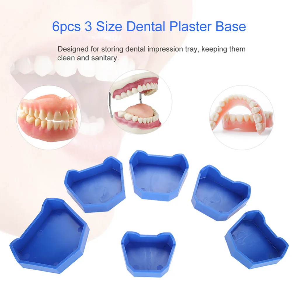 Latex Dental Model Base Set Dental Mold Plaster Base Dental Plaster Kit 6pcs Blue color Durable