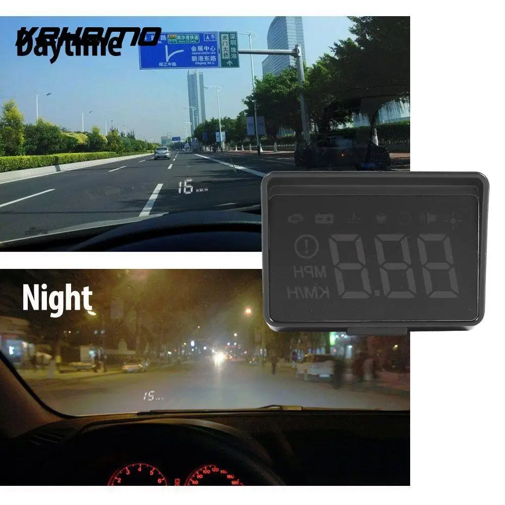 

Vehemo LED Screen HUD Display OBD2 HUD Module Portable Head Up Display Speedmeter Generic Car