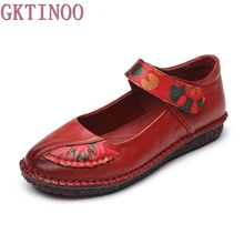 Gktinoo женские туфли на плоской подошве из натуральной кожи женские повседневные Лоферы обувь на плоской подошве мягкая подошва ручной работы женская обувь на плоской подошве 3 вида цветов