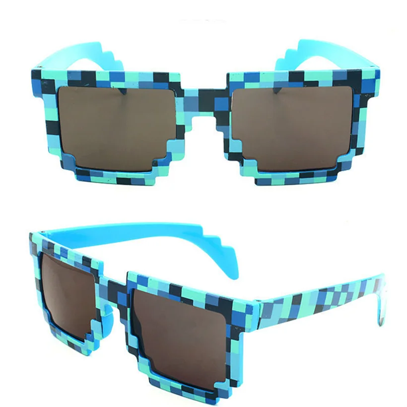 Deal with it Minecraft Glasses 8 bit Pixel Women Men Sunglasses Female Male Mosaic Sun Glasses Men's Women's Glasses Boys Girls