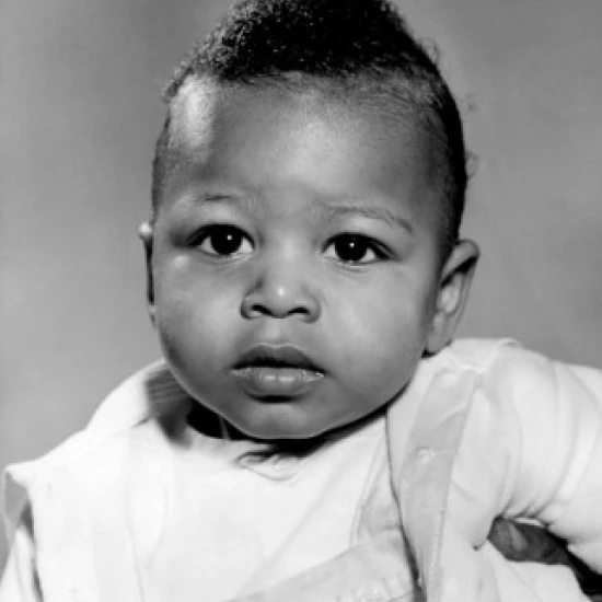 Portrait of serious baby boy Poster Print (18 x 24)