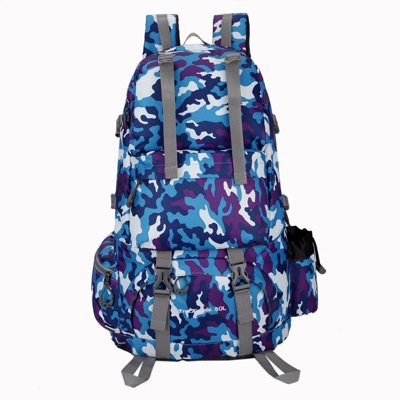 50L Камуфляж высокой емкости анти-брызг Рюкзак Туризм туристический рюкзак A5141 - Цвет: Camouflage  blue