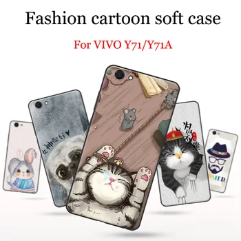 

2pcs For VIVO Y71 case cartoon Couples Style painted Soft shell For VIVO Y 71 Y71A back cover case For VIVO Y71 Y71 A shell skin