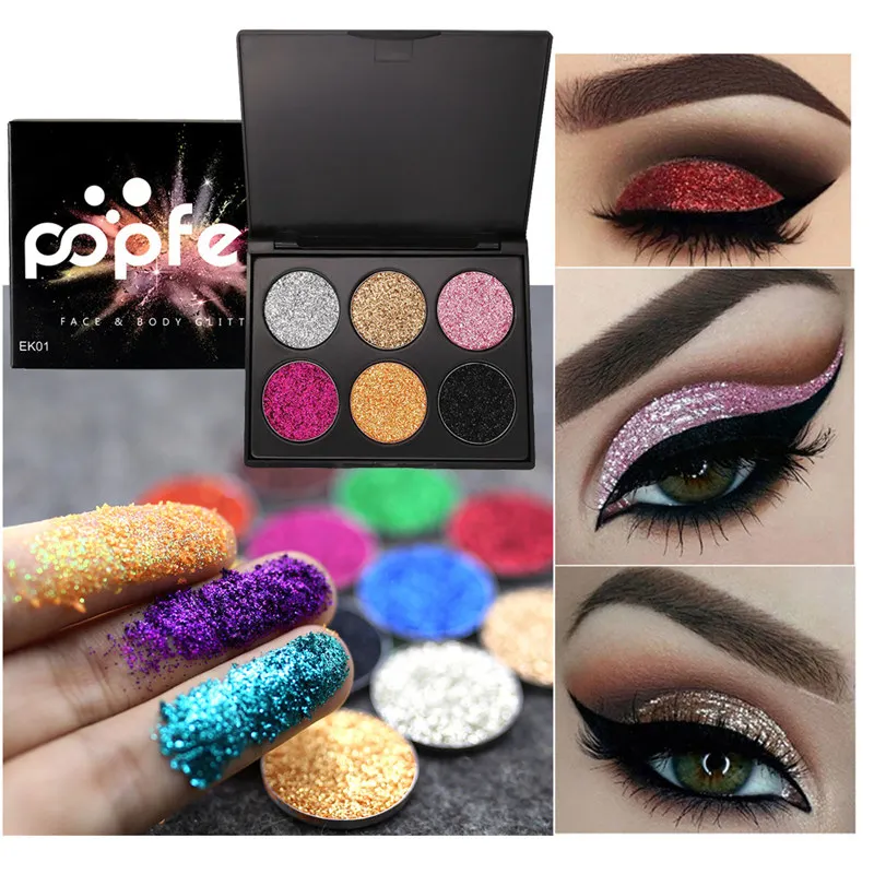

Popfeel Eye Shadow 6 Color Eyeshadow Shimmer Glitter Eye Shadow Powder Palette Matte Eyeshadow Cosmetic Makeup Set #40