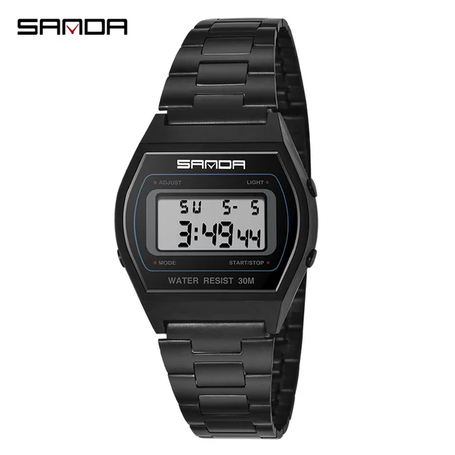 

SANDA Fashion Sport Watches Men Waterproof LED Digital Watches Black Gold Silver Wristwatches Clock Men relogio masculino 406