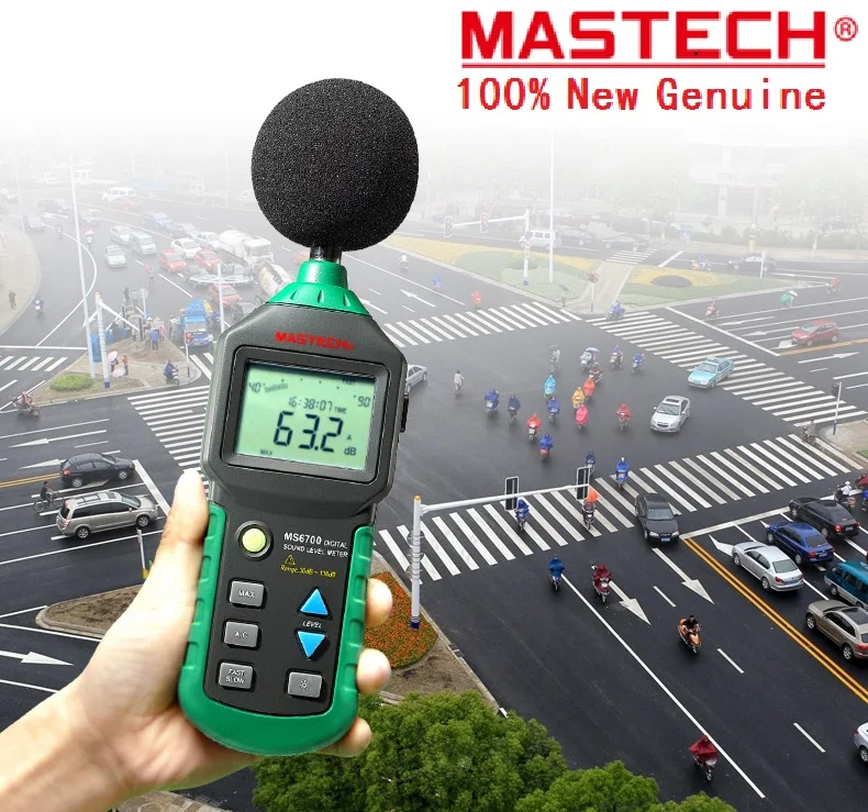 

HotMASTECH MS6700 Auto Range Digital Sound Level Meter Tester Decibel Noise Meter 30dB to 130dB With Clock and Calendar Function