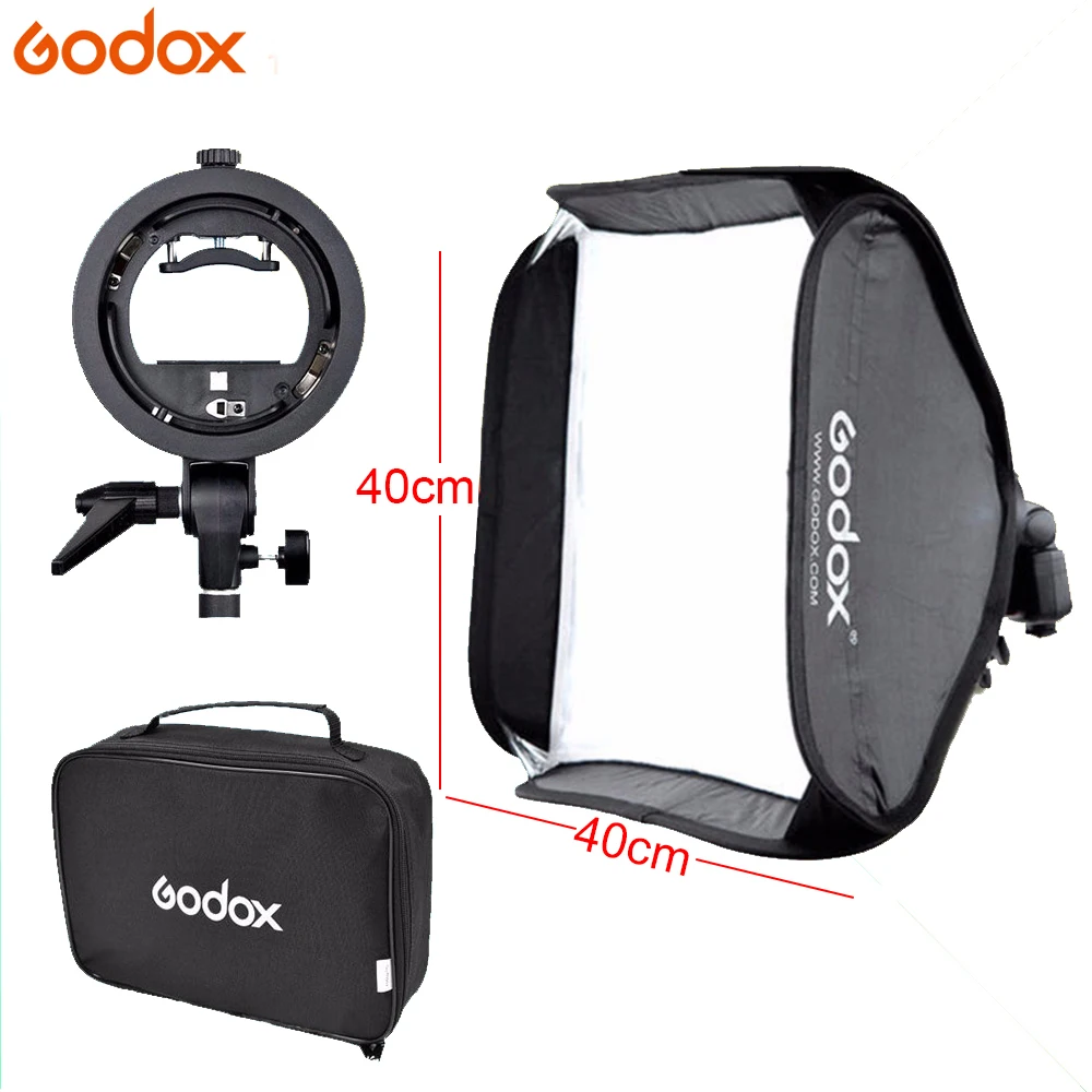 Godox Flash софтбокс комплект 40x40 см 1"* 15", 60x60 см 2"* 24", 80x80 см 3"* 31"+ S Тип Кронштейн для студии Bowen держатель