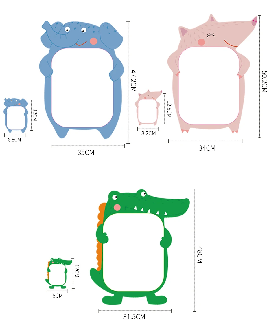 Симпатичные животные съемные обои-белая доска наклейка самоклеящаяся сухая салфетка доски для рисования игрушки для детей подарок